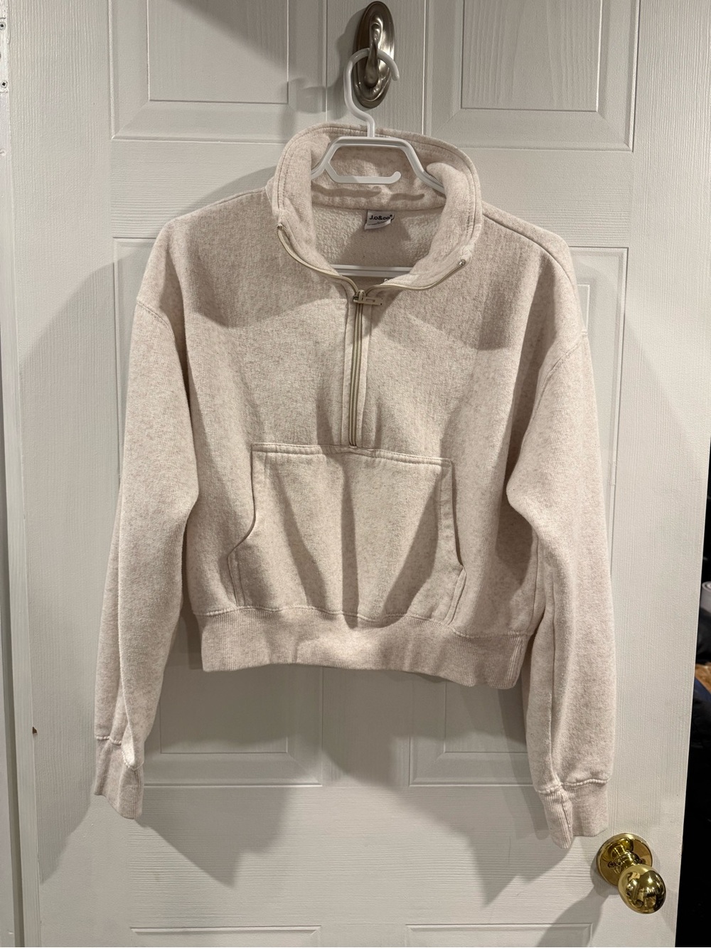 Cozy Half-Zip Pullover Sweatshirt - Cream